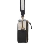 Bolsa-Escudero-Couro-e-Tecido-Preto-e-Creme-
