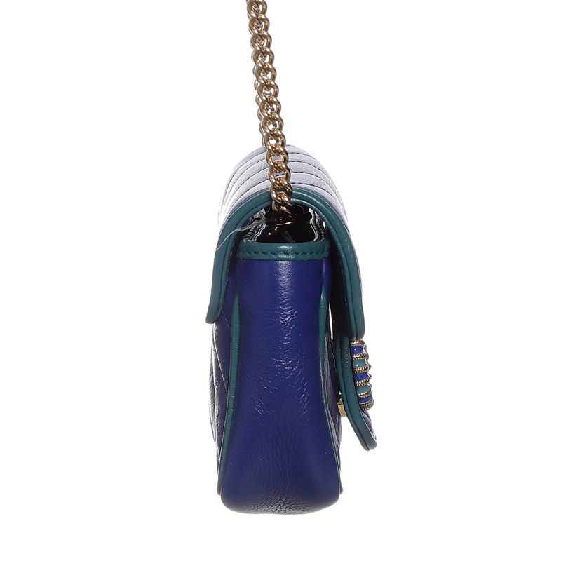 Bolsa-Gucci-Marmont-Mini-Chain-Couro-Azul