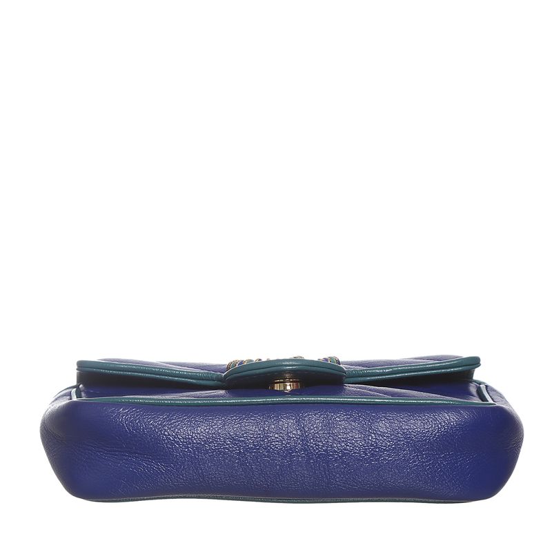 Bolsa-Gucci-Marmont-Mini-Chain-Couro-Azul