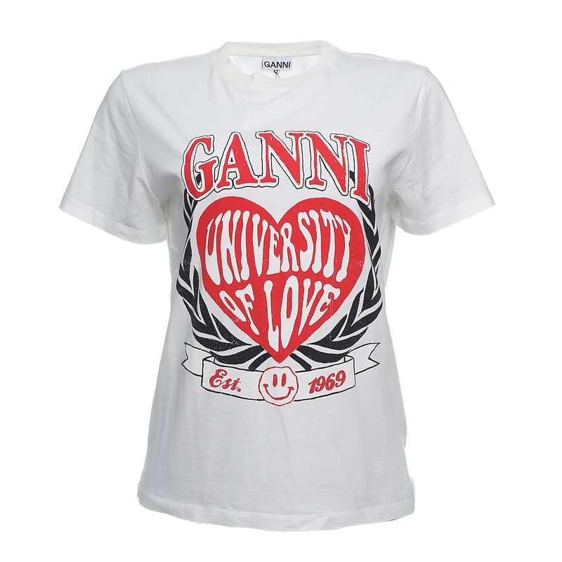 Camiseta-Ganni-Estampada-Branca
