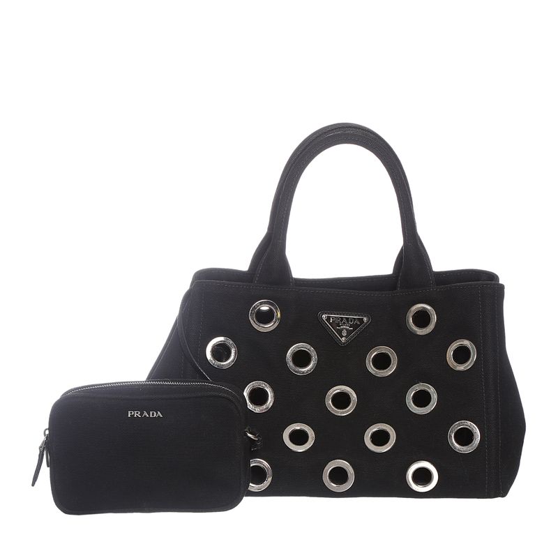 Bolsa-Prada-Canapa-Grommet-Preto