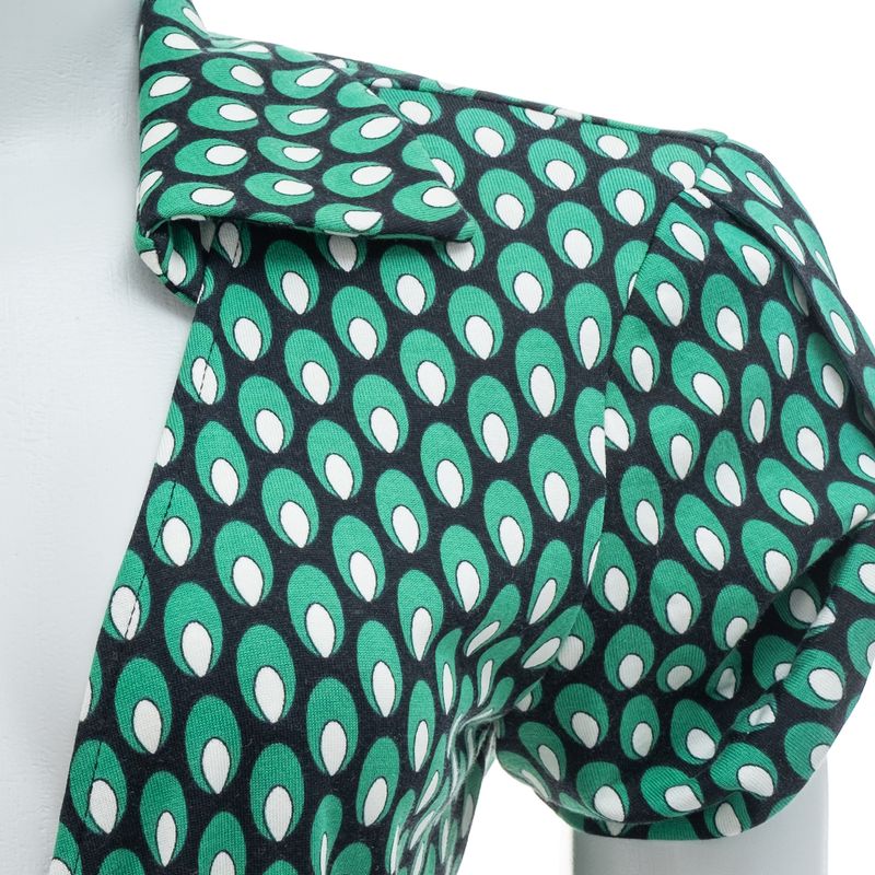 Vestido-Diane-Von-Furstenberg-Transpassado-Estampa-Verde