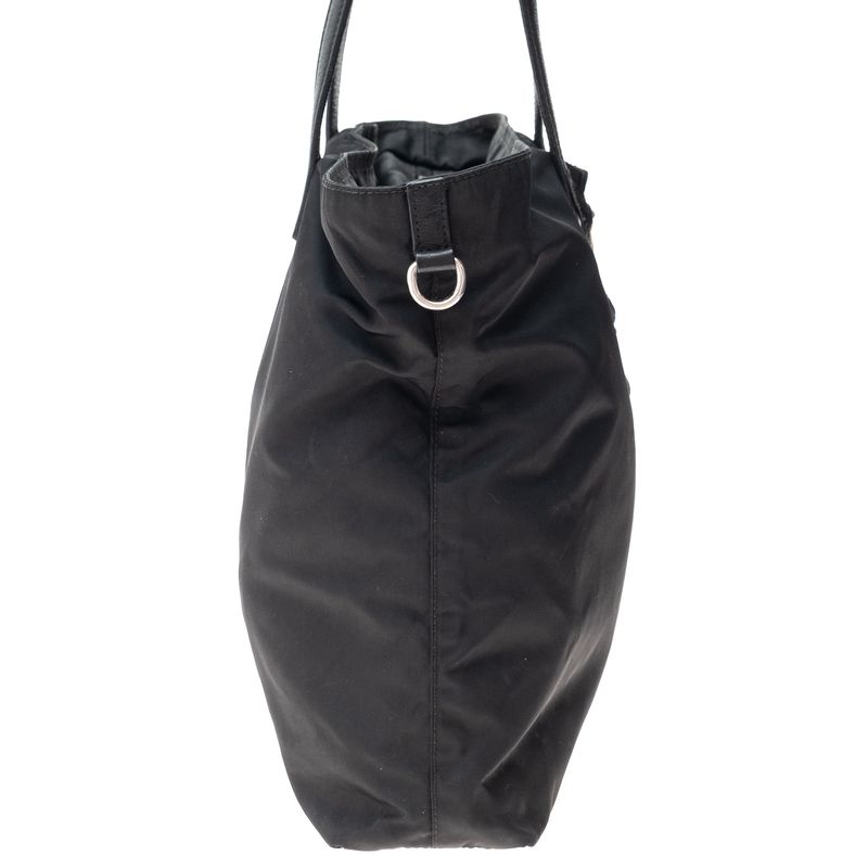 Bolsa-Prata-Tote-Nylon-Preta-