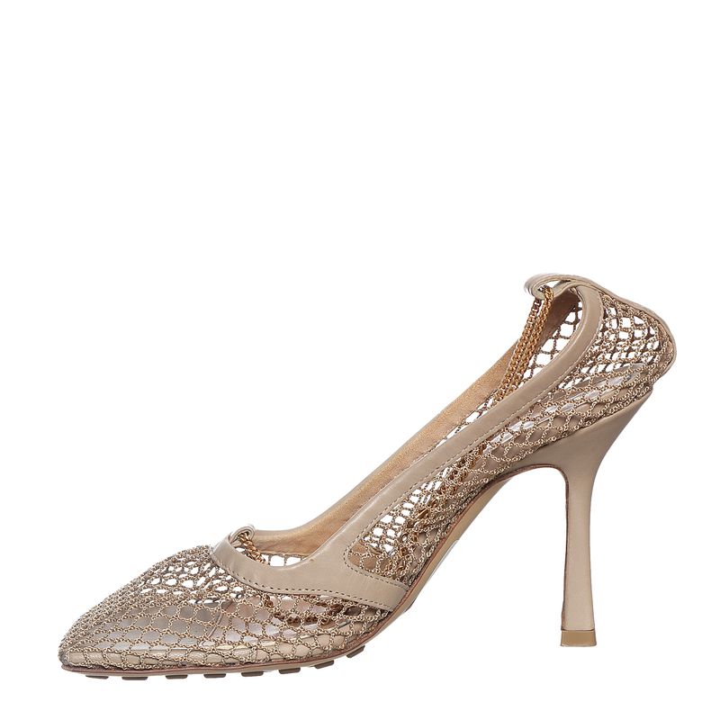 Sapato-Bottega-Veneta-Tela-e-Corrente-Bege