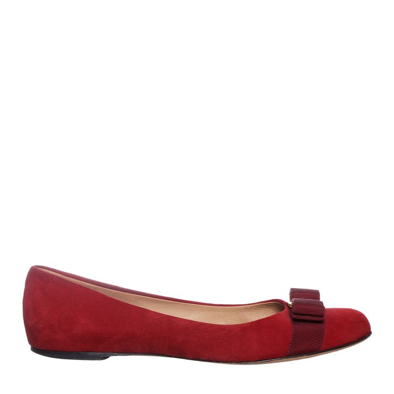 Sapatilha-Ferragamo-Camurca-Vermelha