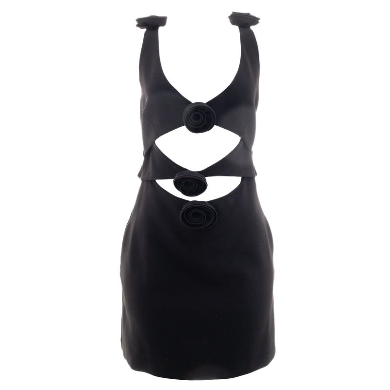 Vestido-Magda-Butrym-Recortes-e-Flores-Preto-
