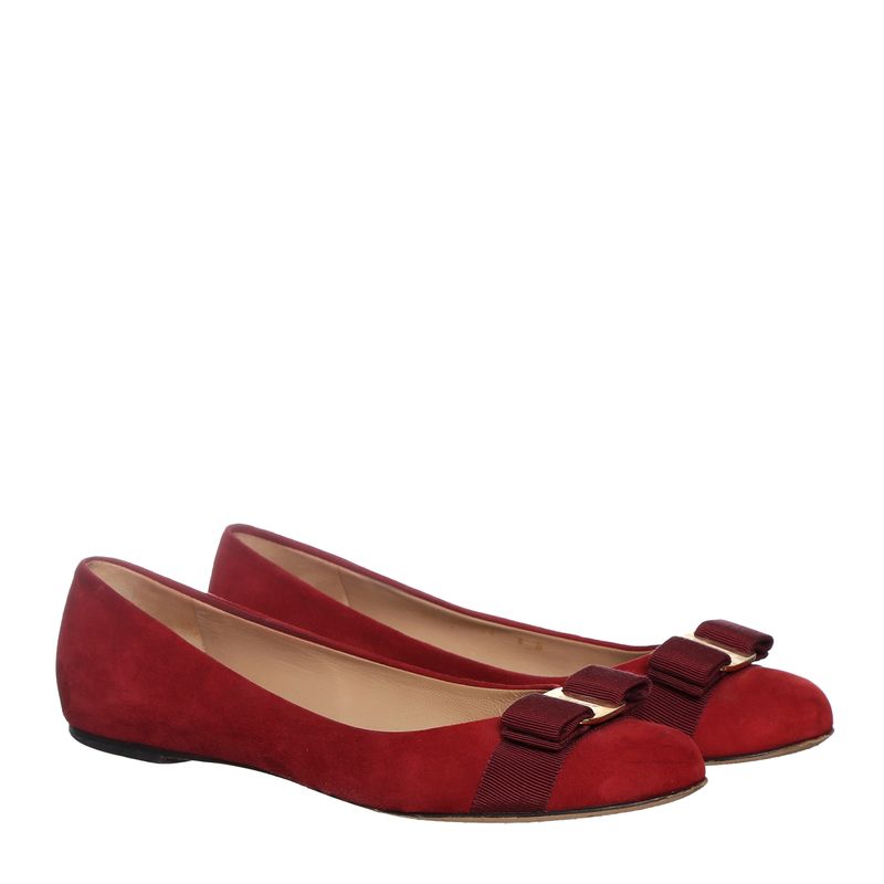 Sapatilha-Ferragamo-Camurca-Vermelha