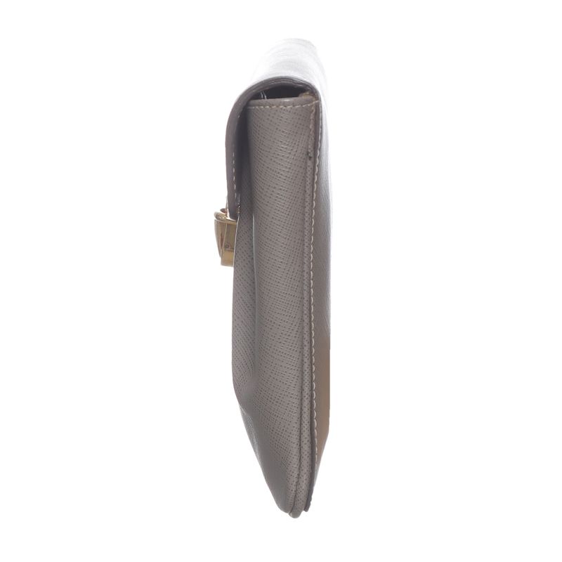 Clutch-Prada-Couro-Saffiano-Cinza-