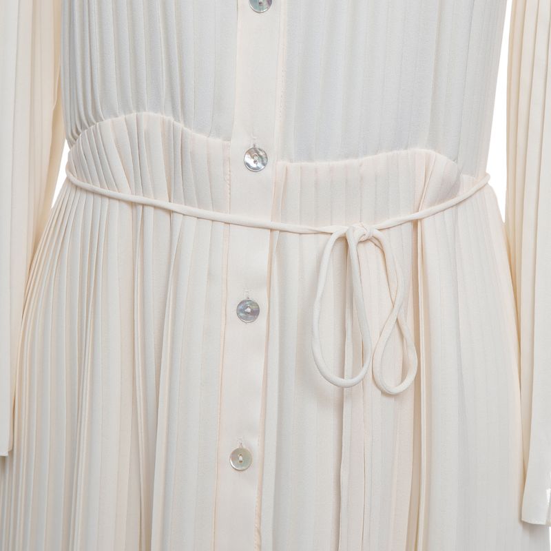 Vestido-Cris-Barros-Plissado-Bege