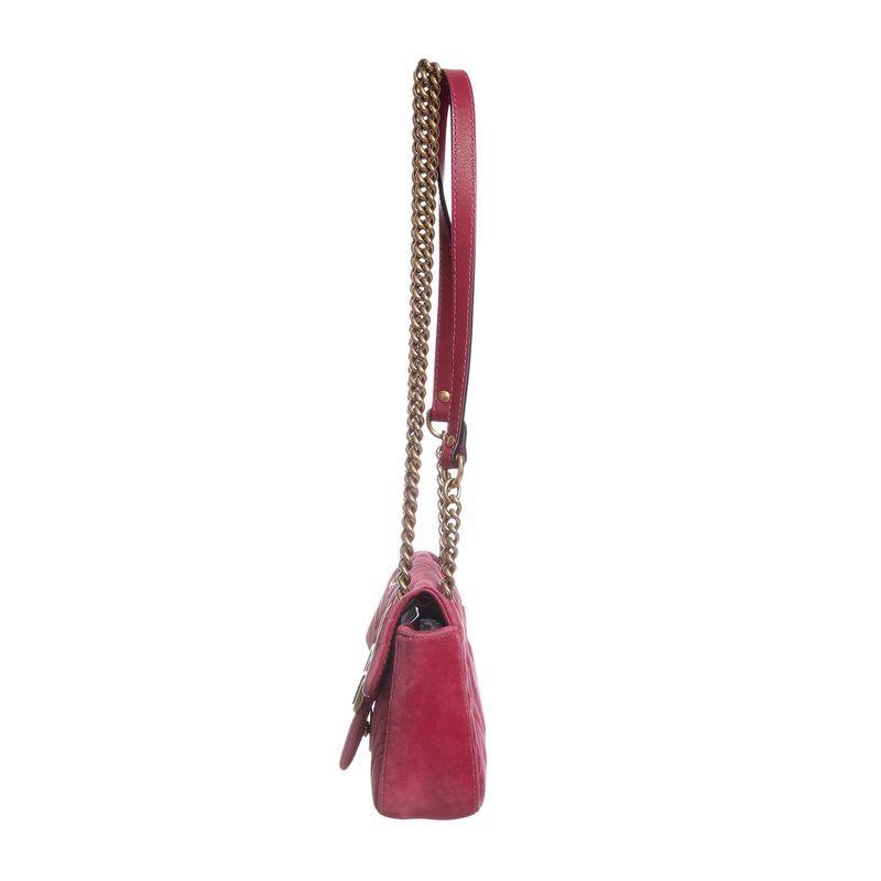 Bolsa-Gucci-Marmont-Pequena-Veludo-Rosa-