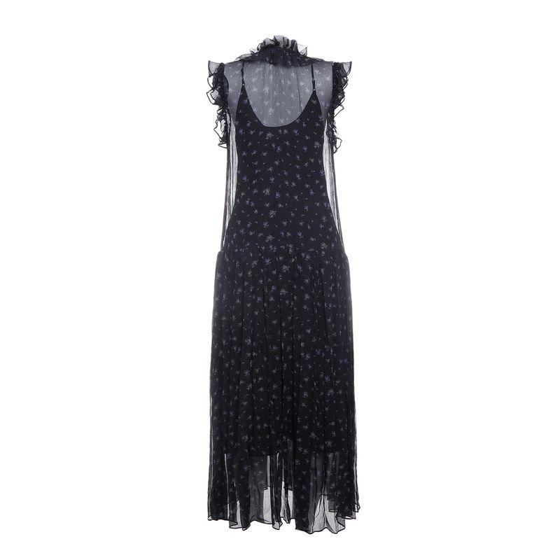 Vestido-Coach-Seda-Estampado-Azul