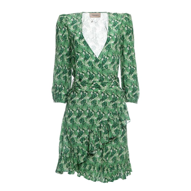 Vestido-Adriana-Degreas-Seda-Estampa-Verde-