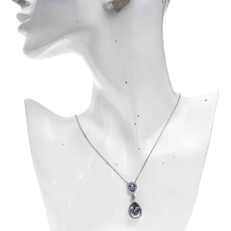 Colar-Swarovski-Prateado-Pingentes