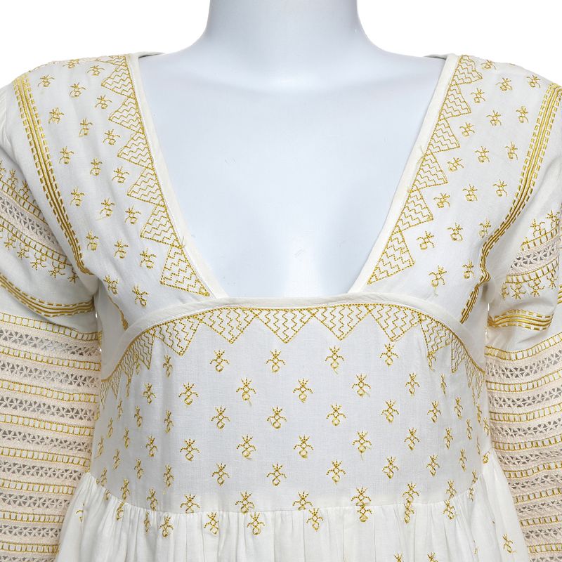 Vestido-Nammos-Bordado-Branco-e-Dourado