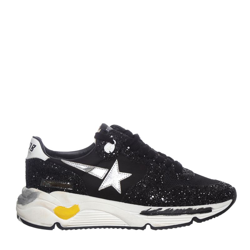 Tenis-Golden-Goose-Running-Sole-Glitter-Preto