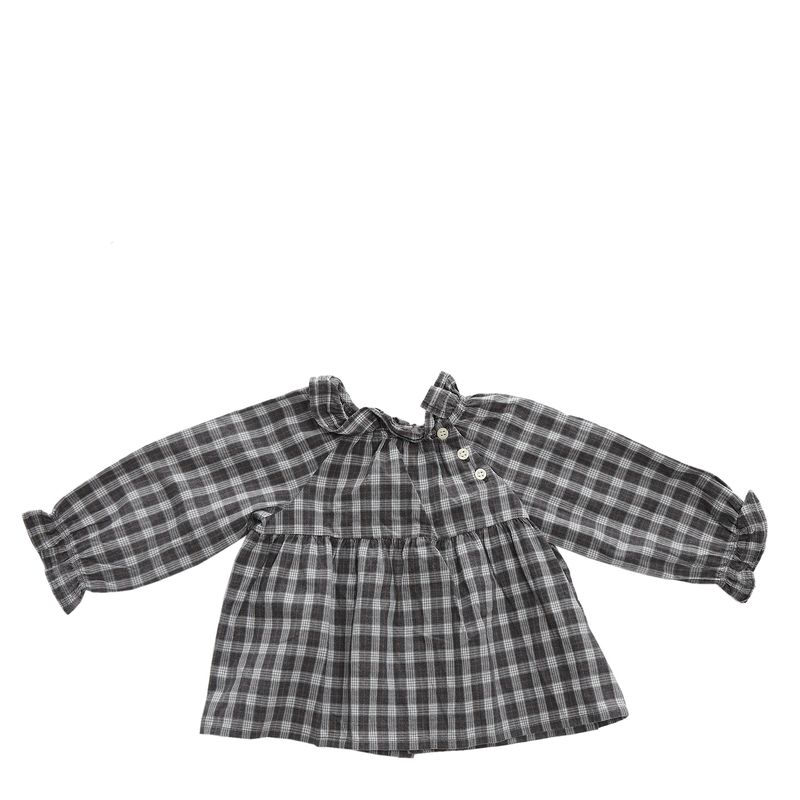 Vestido-Bonpoint-Infantil-Xadrez-Cinza