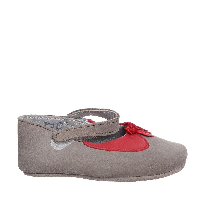 Sapato-Tartine-et-Chocolat-Infantil-Camurca-Cinza-e-Vermelho