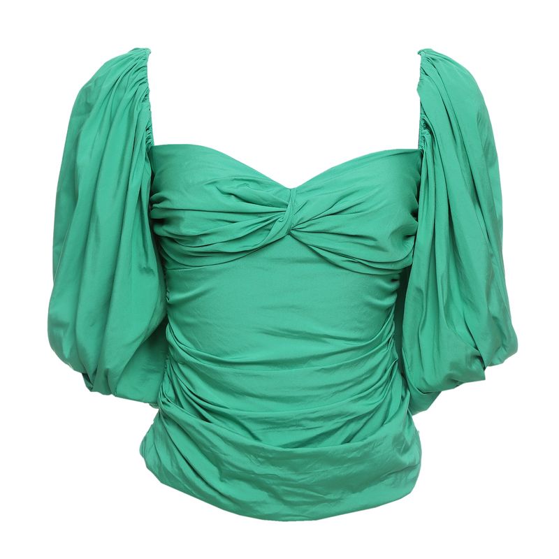 Blusa-Cris-Barros-Drapeados-Verde-