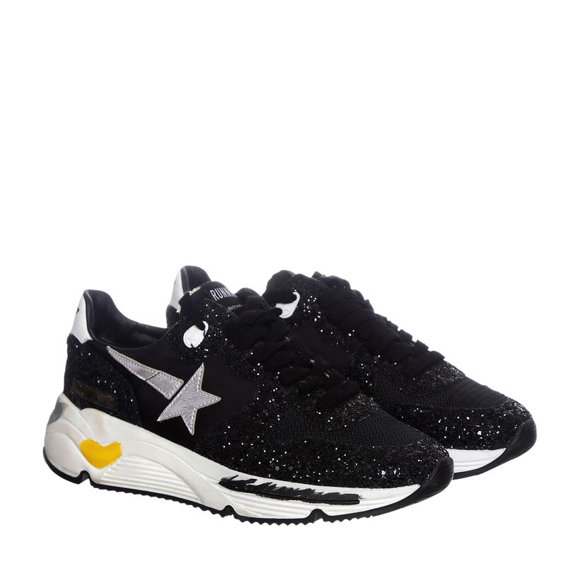 Tenis-Golden-Goose-Running-Sole-Glitter-Preto