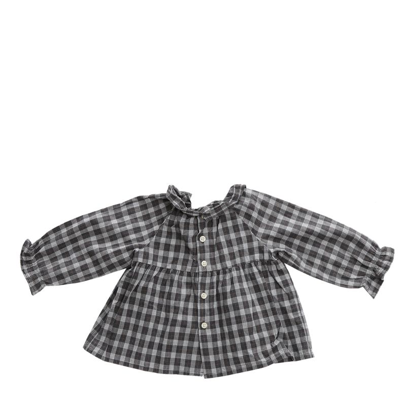 Vestido-Bonpoint-Infantil-Xadrez-Cinza