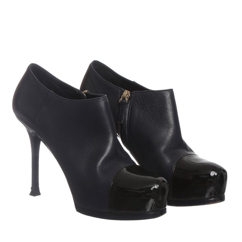 Sapato-Saint-Laurent-Pump-Bicolor-Couro-e-Verniz