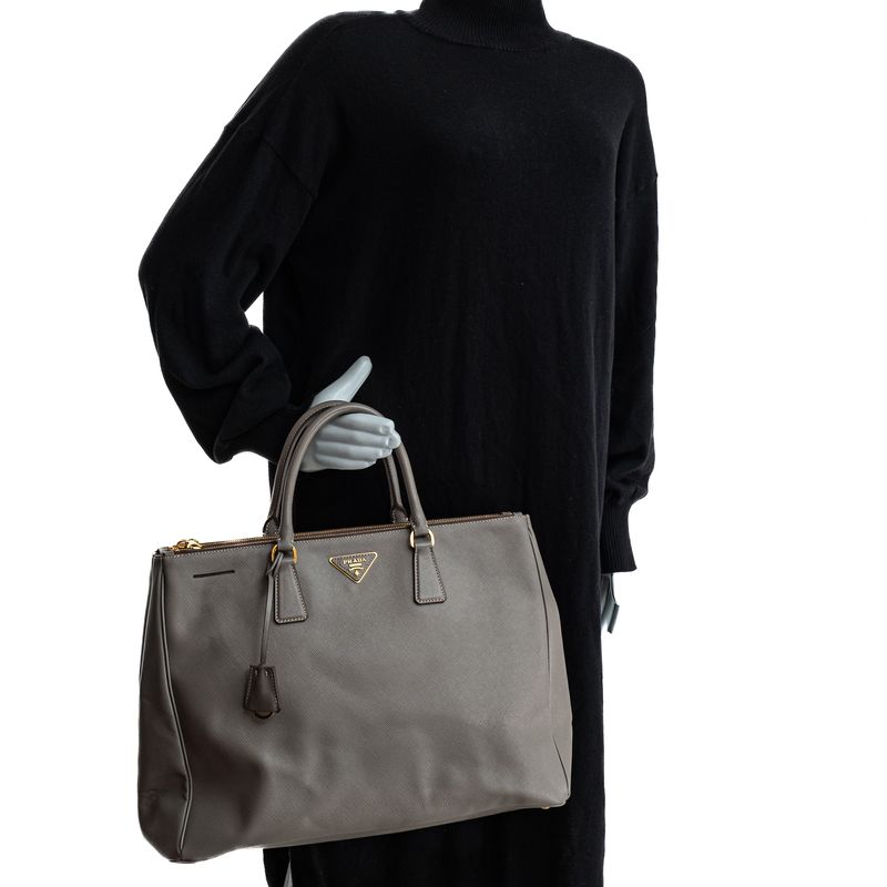 Bolsa-Prada-Galleria-Couro-Saffiano-Cinza