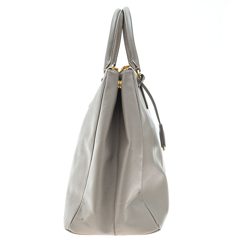 Bolsa-Prada-Galleria-Couro-Saffiano-Cinza