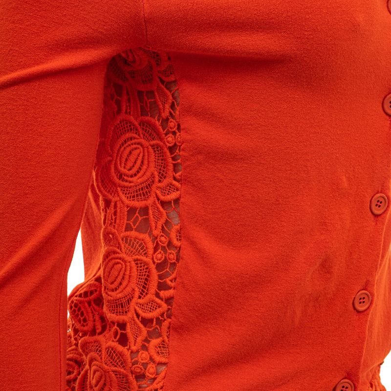 Cardiga-Blumarine-Renda-Laranja-