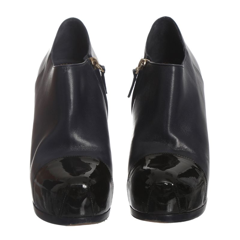 Sapato-Saint-Laurent-Pump-Bicolor-Couro-e-Verniz