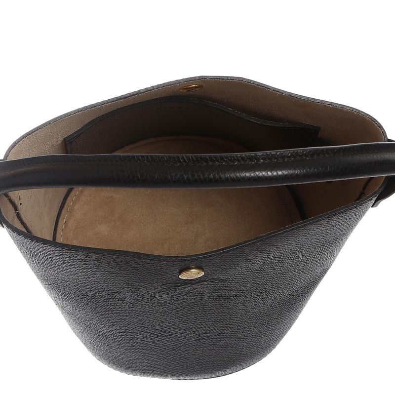 Bolsa-Longchamp-Bucket-Couro-Preto-