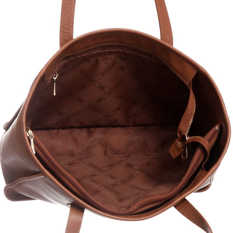 Bolsa-Longchamp-Tote-Couro-Marrom-