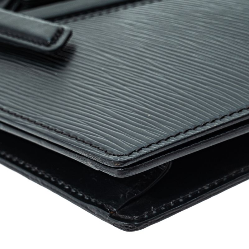 Clutch-Louis-Vuitton-Vintage-Couro-Epi-Preto