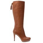 Bota-Gucci-Cano-Alto-Couro-Marrom