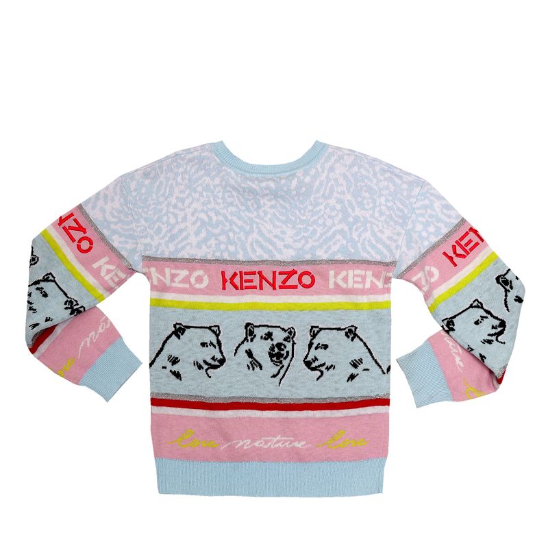 Sueter-Kenzo-Infantil-Estampado-Azul-e-Rosa