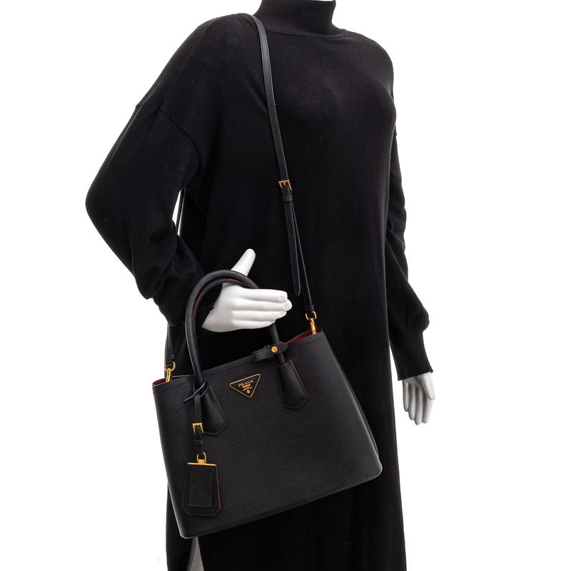 Bolsa-Prada-Double-Pequena-Saffiano-Preto