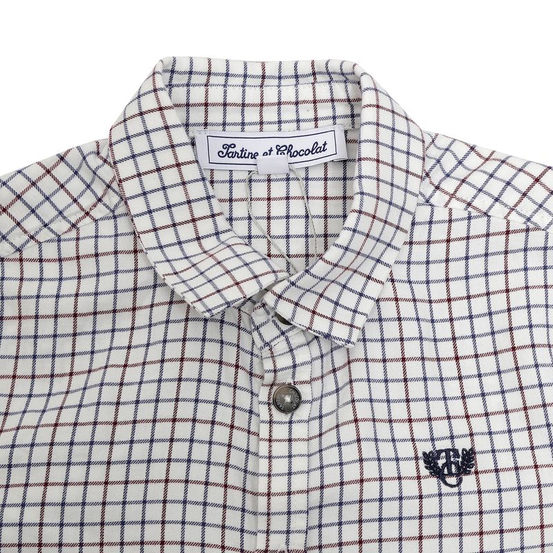 Camisa-Tartine-et-Chocolat-Infantil-Xadrez-Branco