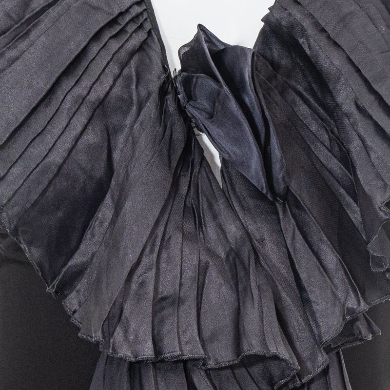 Vestido-Roberto-Cavalli-Seda-e-Babados-Preto-