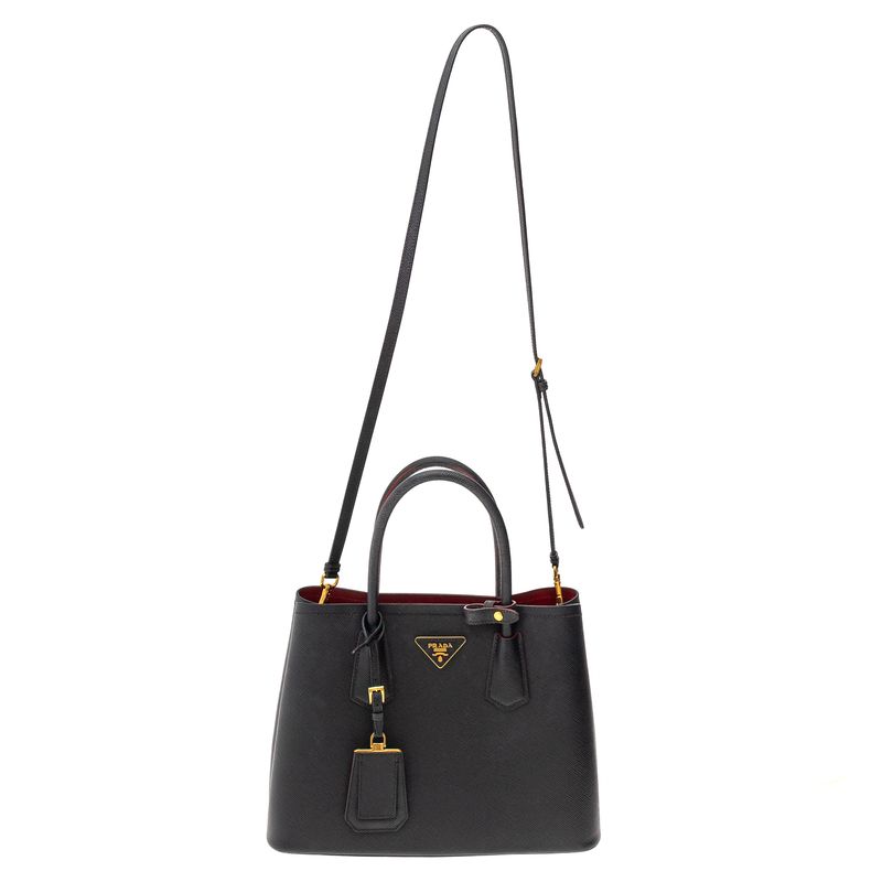 Bolsa-Prada-Double-Pequena-Saffiano-Preto
