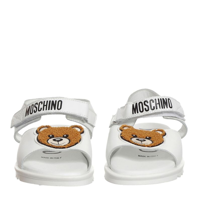 Sandalia-Moschino-Infantil-Teddy-Bear-Couro-Branca