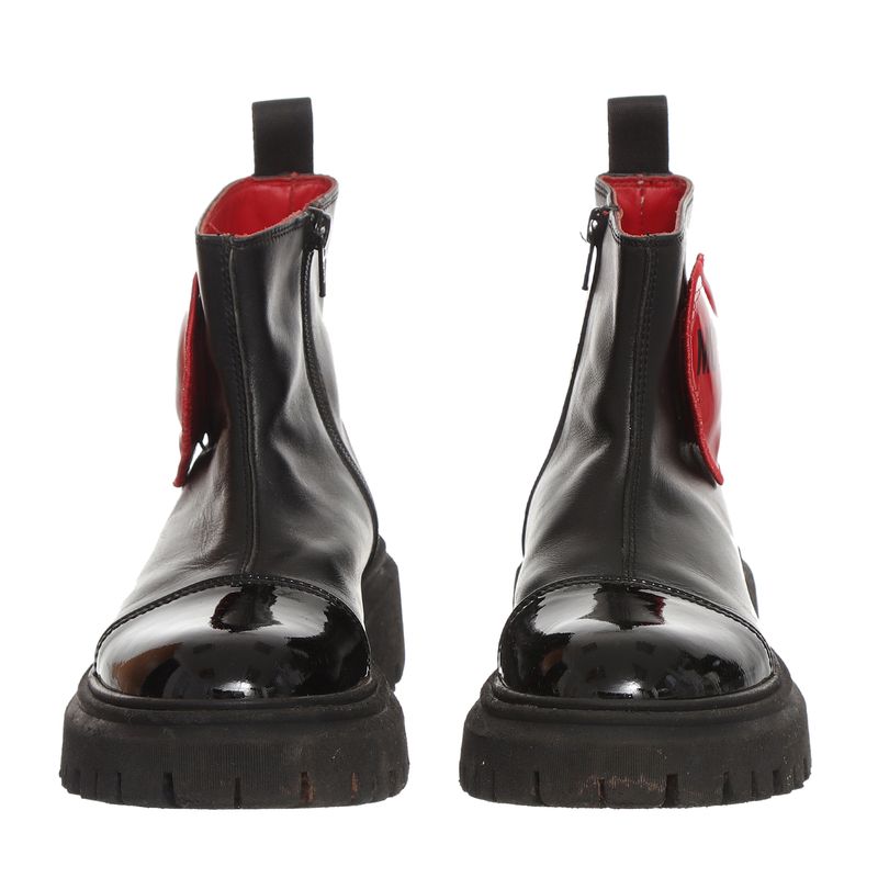 Bota-Moschino-Infantil-Coracao-Preta