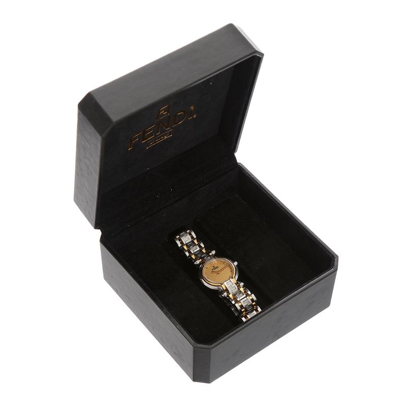 Relogio-Fendi-760L-Metal-Prateado-e-Dourado