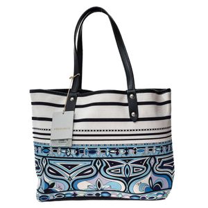 Bolsa Emilio Pucci Couro e Tecido Estampado
