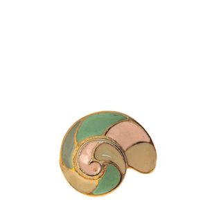 Broche Vintage Concha Dourado Colorido