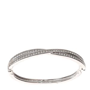 Pulseira Swarovski Clique Cristais Prateada