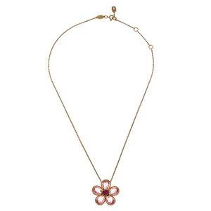 Colar Swarovski Flor Cristal Rosa