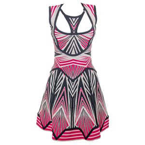 Vestido Herve Leger Bandagem Recortes Colorido