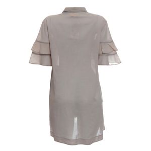 Vestido De Goeye Babados Bege