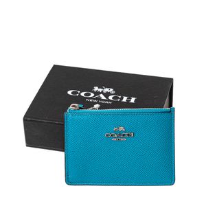 Porta Cartão Coach Couro Azul