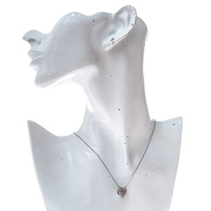 Colar Swarovski Coração Rosa e Prateado