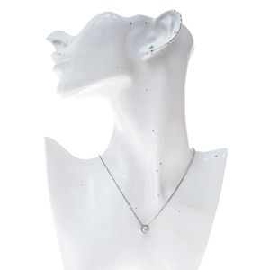 Colar Swarovski Redondo Cristal Prateado